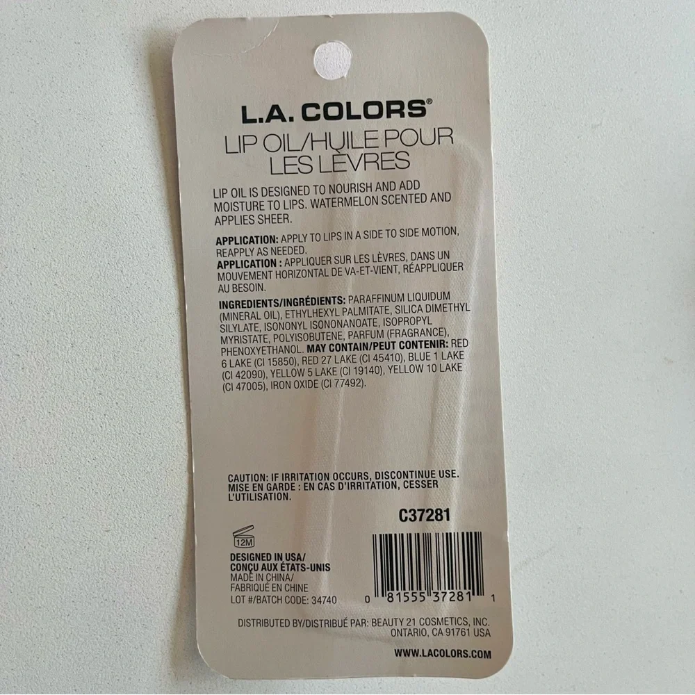 💜 L.A. Colors Juice Bar, Lip Oil, Watermelon